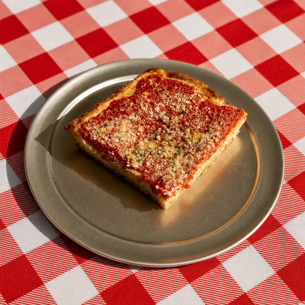 Upside Down Sicilian Slice.